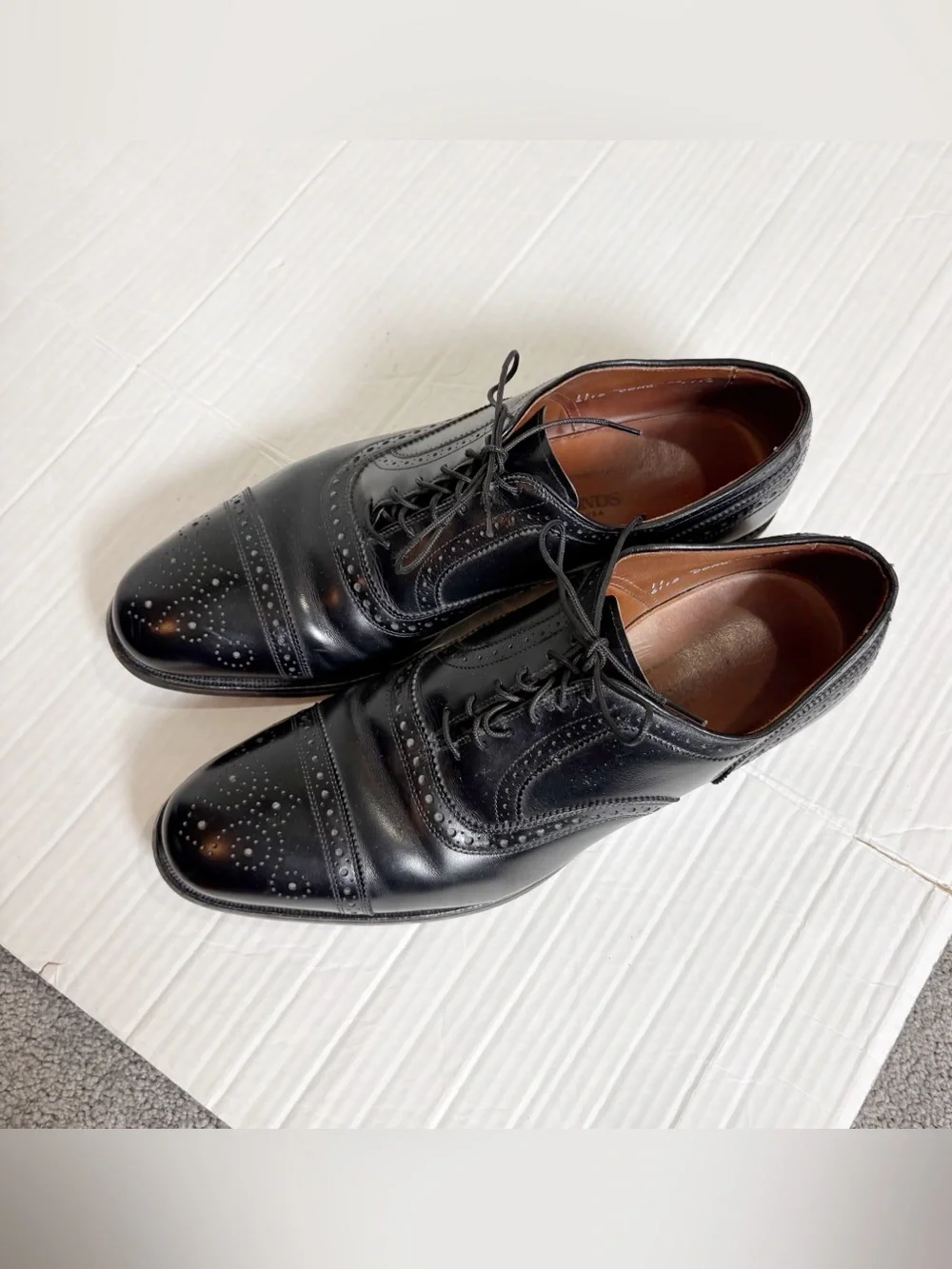 Allen Edmonds Strand Cap-toe Oxford Dress Shoes Size 11D Black Leather Brogue